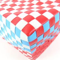 全新未使用 ★ MARNI SHMH0002A0 皮革Logo貼片編織方形野餐包手提袋 多色可選 附防塵袋 女士
