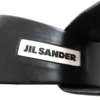 狀況極佳 ★ JIL SANDER J15WP0112顏色皮革涼鞋，黑色/ブラウン， 35 碼，帶鞋盒和防塵袋，意大利製造，女款。