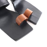 狀況極佳 ★ JIL SANDER J15WP0112顏色皮革涼鞋，黑色/ブラウン， 35 碼，帶鞋盒和防塵袋，意大利製造，女款。