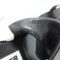 狀況極佳 ★ JIL SANDER J15WP0112顏色皮革涼鞋，黑色/ブラウン， 35 碼，帶鞋盒和防塵袋，意大利製造，女款。