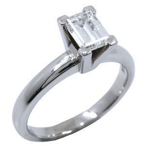 13호 링・반지 Pt900 플래티넘×다이아몬드 0.91 약 6.3 g 레이디스【중고】