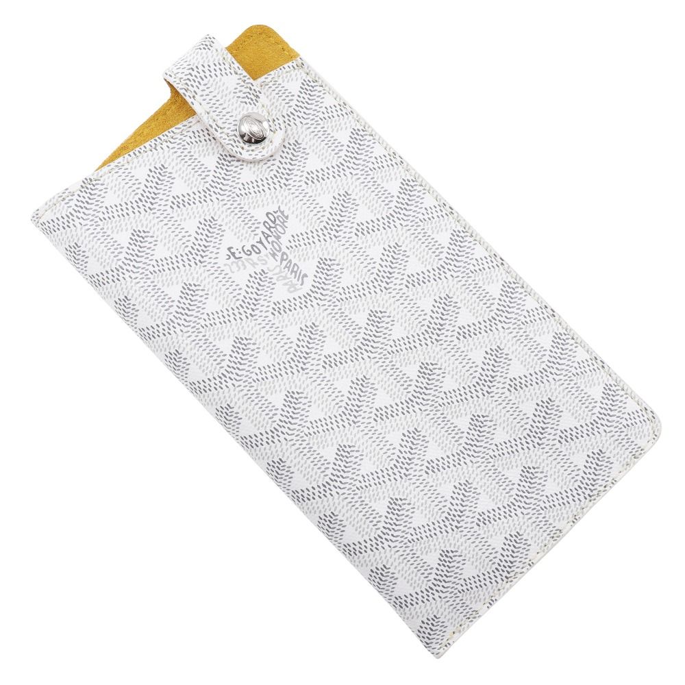 GOYARD Montmartre GM Smartphone Case/Eyewear Case MONTMAGMLTY01CL03P PVC x Leather Made in France White Montmartre GM Unisex [Used]