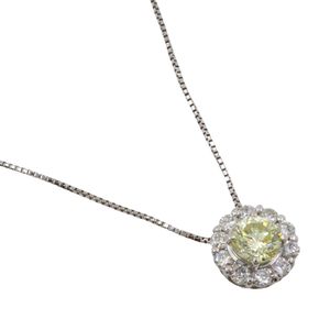 목걸이 Pt900 플래티넘×Pt850 플래티넘×다이아몬드 1.08/0.53 약 5.1 g 레이디스【중고】