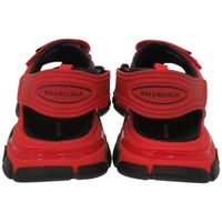 미품 발렌시아가 TRACK SANDAL 트럭 벨크로 617542 러버 패브릭 RED 레드 샌들 0403【중고】 BALENCIAGA