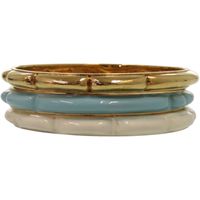 미품 버버리 3점 세트 메탈 화이트 화이트 물 금 뱅글 0484【중고】BURBERRY