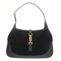 미품 구찌 재키 001 3306 원숄더백 스웨이드 레더 블랙 핸드백 블랙 0448【중고】GUCCI