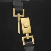 미품 구찌 재키 001 3306 원숄더백 스웨이드 레더 블랙 핸드백 블랙 0448【중고】GUCCI