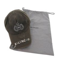 미사용 발렌시아가 데스트로이 빈티지 로고 피어스 캡 661887 코튼 블랙 모자 블랙 0453【중고】 BALENCIAGA