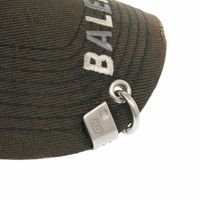 미사용 발렌시아가 데스트로이 빈티지 로고 피어스 캡 661887 코튼 블랙 모자 블랙 0453【중고】 BALENCIAGA