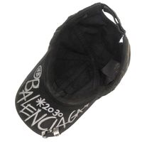 미사용 발렌시아가 데스트로이 빈티지 로고 피어스 캡 661887 코튼 블랙 모자 블랙 0453【중고】 BALENCIAGA