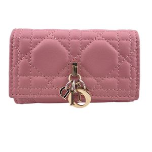 [Used] Dior S0983ONMJ Cannage 4-ring Stitch Quilted My Dior Aster Key Case Brand Pink