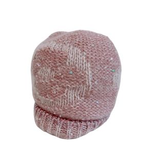 [Used] LOUIS VUITTON M74770 Monogram Glitter Beanie Knit Hat Mohair Other Hats Pink