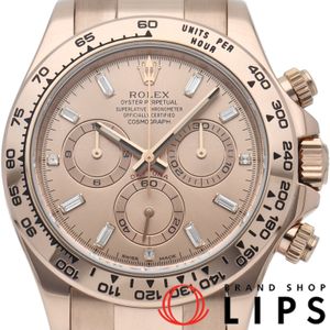 Rolex Cosmograph Daytona Watch 11P Baguette Diamonds Cosmograph Daytona 116505A Box Warranty Card K18PG Men's Watch Pink Polished Excellent Condition [Used]