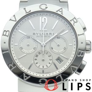 Bvlgari Bvlgari Bvlgari Watch 42mm Chronograph BB42SSCH/BB42WSSDCH Box, Warranty Card, Stainless Steel, Men's Watch, White, Polished, Excellent Condition [Used]