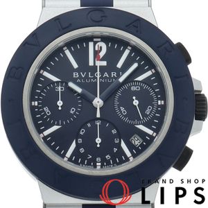 Bulgari Aluminum Chronograph Watch 41mm Blue BB41ATCH/104234 Stainless Steel/Rubber Men's Watch Black Excellent Condition [Pre-owned]