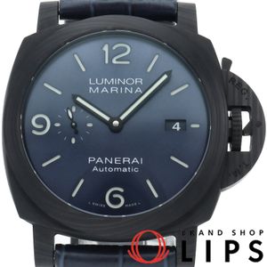 파네라이 루미놀 마리나 카보텍 블루 노트 44mm Luminor Marina Carbotech Blu Notte 44mm PAM01664 상자 보증서 카보텍/가죽 남성용 시계 블랙 미품 【중고】