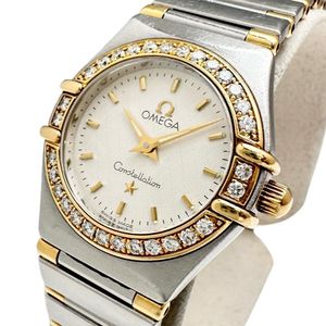 OMEGA 1367.30 Constellation Diamond-set Watch, Stainless Steel/YG Yellow Gold, Quartz, Silver Dial/Silver & Gold Bracelet, Ladies' [Used]