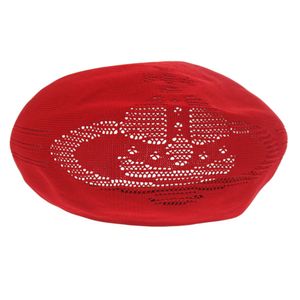 Excellent condition Vivienne Westwood mesh beret, orb cutout, size SM, polyester , red, hat 0620 [Used] Vivienne Westwood