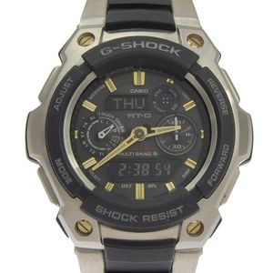 카시오 CASIO G-SHOCK MT-G 손목시계 TOUGH MVT MULTIBAND6 MTG-1500-9AJF 스테인리스 스틸×수지계 실버/블랙 솔러 전파 시계 아나데지 표시 블랙 문자판 G-SHOCK MT-G 맨즈【중고】