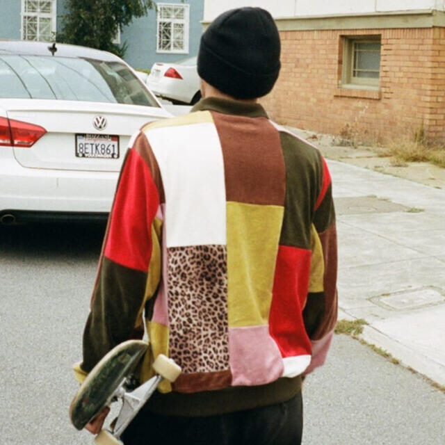 SUPREME 20AW Patchwork Velour L/S Polo Patchwork Velour Long
