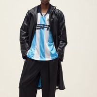KITH NYC x adidas 25SS 特别版足球场外套皮夹克JD7940 M 黑色皮夹克 