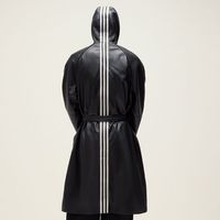 KITH NYC x adidas 25SS 特别版足球场外套皮夹克JD7940 M 黑色皮夹克 