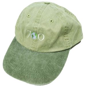 700fill Earth Logo 6-Panel Cap with RED Logo, Free Size, Olive, Two-Tone Hat [Used] [700fill]