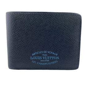 [Used] LOUIS VUITTON M30381 Portefeuille Multiple Taiga Wallet, Billfold, Wallet, Brand, Navy