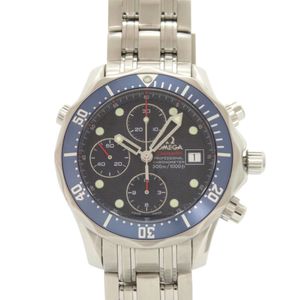นาฬิกา Omega Seamaster 300 Chronograph 2225.80 สีน้ำเงิน ตัวเรือนสแตนเลสสตีล ระบบอัตโนมัติ หมายเลข 0104 [มือสอง] สภาพเยี่ยม