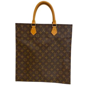 【二手】LOUIS VUITTON VUITTON) M51140 Sac Plat A4相容手提包，Monogram帆布托特包，單肩包，ブラウン