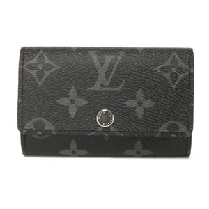 LOUIS VUITTON Multicles 6 Key Case, Current Model, LV Logo, Flower Design, Black/Gray, RFID, IC Chip, 6-Key Holder, Snap Button Closure, Unused, Monogram Eclipse Noir, M82603