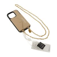 Maison Margiela Margiela iPhone 14 Pro Case, Grained Calf Leather, Chain Strap, Unused, Logo, Beige, Smartphone Case, SA1VZ0023 P6421 T2070
