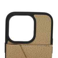 Maison Margiela Margiela iPhone 14 Pro Case, Grained Calf Leather, Chain Strap, Unused, Logo, Beige, Smartphone Case, SA1VZ0023 P6421 T2070