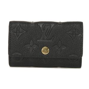 LOUIS VUITTON Multicles 6 Current Model LV Logo Flower Black Snap Button 6-Key Hook Bi-fold RFID IC Chip Unused Monogram Empreinte Noir Key Case M64421