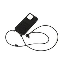LOEWE Anagram iPhone 14 Pro Max Case with Neck Strap, Embossed Logo, Diamond Rubber, Black, Smartphone Case C987R22X01