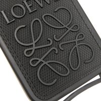 LOEWE Anagram iPhone 14 Pro Max Case with Neck Strap, Embossed Logo, Diamond Rubber, Black, Smartphone Case C987R22X01