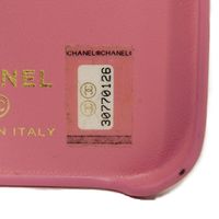 CHANEL Matelassé iPhone 13 Pro Max Case, CC Mark, Quilted, Snap Button, Chain Shoulder Strap, Gold, Series 30s, Coco Mark, Lambskin, Pink, Smartphone Case AP2688