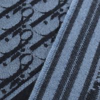 美品▼DIOR ディオール オム 93E008A0320 カシミヤ100% オブリーク フリンジ付き ストール マフラー ブルー イタリア製 メンズ 美品▽DIOR ディオール オム 93E008A0320 カシミヤ100% オブリーク