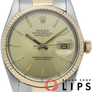 นาฬิกา Rolex Datejust สำหรับผู้ชาย รุ่นโบราณ Datejust Mens 16013(R) ตัวเรือนทองคำ 18K สีเหลือง/สแตนเลสสตีล สีแชมเปญ ปรับปรุงใหม่ ปี 1988 สภาพดีเยี่ยม [มือสอง]