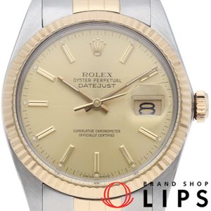 Rolex Datejust Men's Watch, Antique, Datejust Mens 16013(9), Box, International Service Warranty, K18YG/SS, Champagne Color Finish, 1986, Excellent Condition [Used]