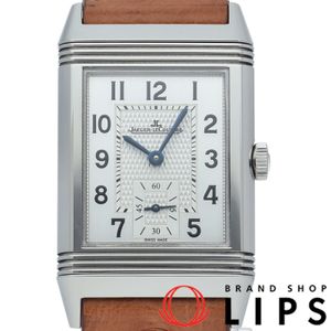 Jaeger-LeCoultre Reverso Classic Medium Small Seconds Watch Q2438522/213.8.62 Box, Warranty, Stainless Steel/Leather Band, Men's Watch, Silver, Polished, Excellent Condition [Used]