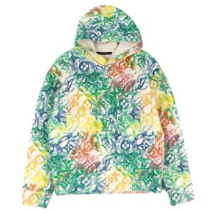 극미품△ LOUIS VUITTON 루이비통 코튼 100% 파스텔 모노그램 총무늬 프린트 벨벳 풀오버 파커 멀티 칼라 S 이탈리아제 정규품 맨즈