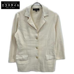 Loro Piana FAG1733 Ivory Silk x Cotton Tailored Jacket, Size 42 [Used]