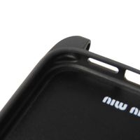 MIUMIU Matelassé iPhone 15 Pro Case, Nappa Leather, Pastel Blue, Strap, Metal Logo, Fiordariso Smartphone Case, 5ZH185 2FPP F0591