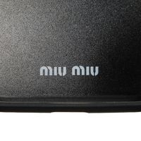 MIUMIU Matelassé iPhone 15 Pro Case, Nappa Leather, Pastel Blue, Strap, Metal Logo, Fiordariso Smartphone Case, 5ZH185 2FPP F0591