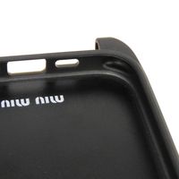 MIUMIU Matelassé iPhone 15 Pro Case, Nappa Leather, Pastel Blue, Strap, Metal Logo, Fiordariso Smartphone Case, 5ZH185 2FPP F0591