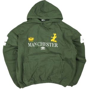 Umbro x SLAM JAM 25AW Special Edition MANCHESTER MASKED HOODIE UBMW0395FA245 L Dark Olive Fleece-lined Sweatshirt Pullover Hoodie Top [Used] [umbro × SLAM JAM]