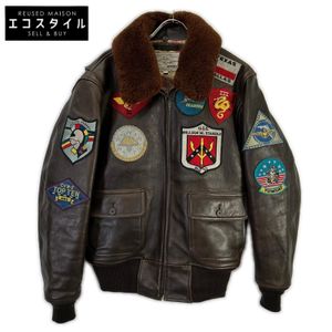 Avirex 6181013 Brown G-1 Flight Top Gun Leather Jacket, Size L [Used]