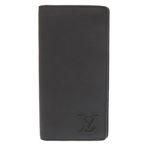 미품 루이비통 포르토포유 브라자 NM LV 아에로그램 M69980 IC 레더 블랙 긴 지갑 블랙 LV 1069【중고】 LOUIS VUITTON