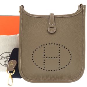 Unused Hermes Evelyne TPM Amazon Taurillon Clemence Etoupe Blue Indigo Gold Hardware K Stamp Shoulder Bag 0495 [Used] HERMES